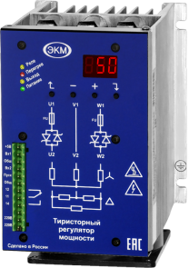 Цифровой двухфазный регулятор мощности ТРМ-2М-100, Меандр